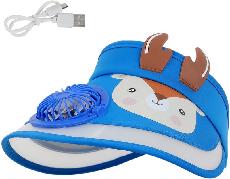 Holiberty Kids Sun Visor Hat with Fan Cute Boys Girls UPF50+ Summer Beach Hat Cooling Outdoor Tennis Golf Visors Caps 3-10Y - Image 3